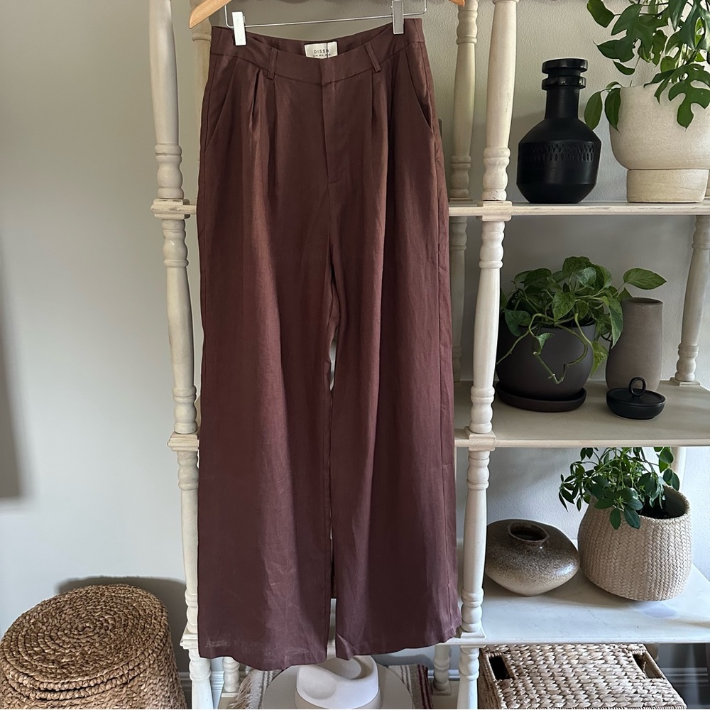 DISSH Norah Linen Pants in Chocolate (6)